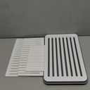 Bread Slicer for Homemade Bread, Bread Slicing Guide with Adjustable Width and Crumb Tray, Foldable Bread Cutter for Homemade Bread, Bagels, Cakes, Sandwich (White (1-Pack))