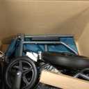 Medline Durable Folding Steel Transport Wheelchair with 12-Inch Wheels, 19-Inch Seat Width, Gray Frame, Microban, Teal Upholstery