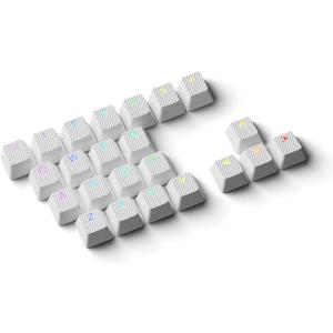 HK Gaming Rubber Keycaps Set | Anti-Slip Texture | Doubleshot Backlit Keycap Set | 23 Keys OEM Profile Key Set | for Mechanical Keyboard | Compatible with Cherry MX, Gateron, Kailh | White