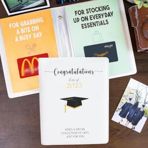2025 Graduation Gifts - Graduation Photo Album with 24 Pages - High School Graduation Gift Card Book - First Year of College Survival Kit from Parents for Her Him Women Men Girls Boys Teens Students