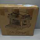 Manual Typewriter White Vintage-Style Writing Machine with Carrying Case, 2 Ink Ribbons and 100 Kraft Sheets Included, Classic Desk Display Decor, Creative Writing Tool