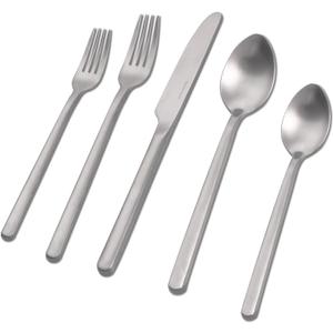 KINGSTONE Silverware Set, 20 Piece Flatware Cutlery Set for 4, 18/10 Stainless Steel Silverware Mirror Polished Dishwasher Safe for Home, Restaurant, Wedding, Party, Matte Silver