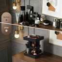 Spinning Cologne Organizer for Men, 3-Tier Wooden Perfume Organizer Rotating with Velvet Lining, Cologne Stand for Men for Dresser, Desk, Bathroom, Valentine's Day Gifts for Husband (Black)