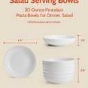 Sweese Large Salad Serving Bowls, 30 Ounce Porcelain White Pasta Plates Set of 6, 8.4 Inch Pasta Bowls for Dinner, Salad - Microwave Dishwasher