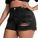GAGELE Plus Size Denim Shorts Women High Waisted Stretch Summer Jean Shorts