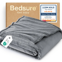Bedsure GentleSoft Fleece Blanket Twin Size Grey - 300GSM Lightweight Plush Fuzzy Cozy Soft Warm Blanket for Bed, Sofa, Couch, Travel, Camping, 60x80 inches