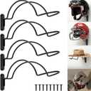 4 Pcs Wall Mounted Helmet Rack Storage Display Rack Hanger, Motorcycle Helmet Holder for Equestrian/Baseball/Iron Man/Scout Trooper/Hockey Helmet