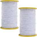 TIHOOD 2PCS 0.5mm Thickness 547 Yard Elastic Thread White