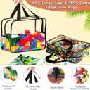 6 Packs Large Toy Storage Bags with Labels, Reusable Clear PVC Board Game Storage, Travel Waterproof Organizer Bags with Zipper for Building Blocks, Puzzle, Kids Books(3 large & 3 Extra Large)