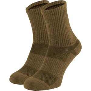 281Z Military Cotton Micro Crew Boot Socks - Cushioned Sole - Moisture Wicking - Hiking Outdoor (Coyote Brown) (Small)