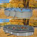 33 X 18 Ft Oval Swimming Pool Leaf Net Cover,Pool Winter Cover Mesh Cover with 12 Pcs Large Metal Clips, Pool Safety Net Fits 15x30 Above Ground Pools, Keeps Leaves Out of Your Pool