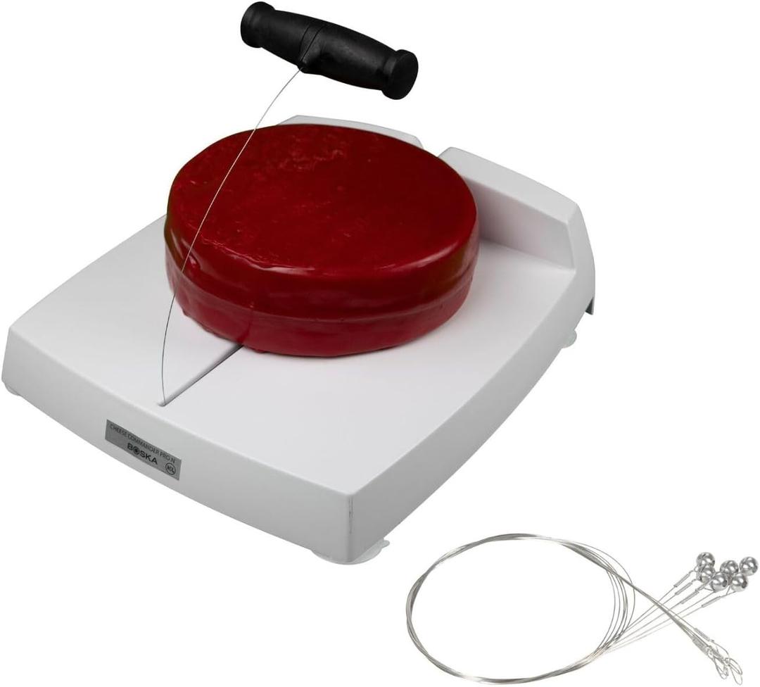Boska Cheese Commander Pro+ with 12 Spare Wires/Cheese Cutting/For Small and Soft Cheeses/Compact/Safe to Use / 0.019" Strong Spring Steel Wires/Designed in Europe/Block cheese
