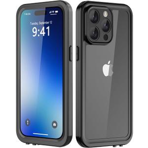 for iPhone 15 Pro Waterproof Case,Waterproof Shockproof IP68 Full-Body Sturdy Case Built-in Screen Protector, Durable Underwater for Full Sealed 15 Pro Cover (Clear)