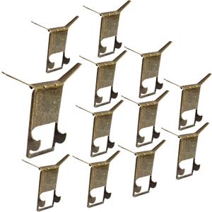 QCAA Steel Brick Hanger, in Antique Brass Color, 12 Pack, Made in Taiwan