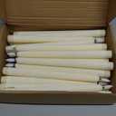 Treela 36 Pieces Flameless Taper Candles 11 Inch Flickering Faux LED Battery Operated Electric Fake Candles for Christmas Halloween Birthday Wedding Party(Ivory White,Roman Column)