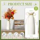 Qinyoung White Ceramic Bud Vase Set of 8, 8'' Small White Flower Vase for Centerpieces, Modern Floral Decor for Wedding Party Dining Table Home Decoration(Fashionable)