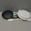 Baker's Friend Instant Crepe Maker with Handle, Electric Crepe Maker Machine, Crepera Electrica, 8 Inch Non-stick Cooking Surface, Aqua
