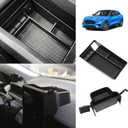 BestEvMod AOSK Center Console Organizer & Screen Back Organizer Compatible with 2021-2024 Mustang Mach E Middle Storage Box with Coin Holder 2PCS Set (V1 Console+Screen Back)