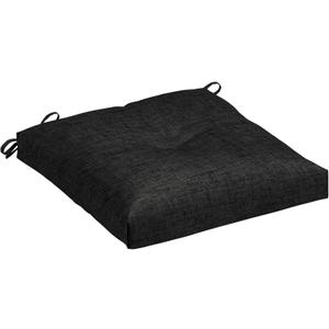 Arden Outdoor Plush Modern Tufted Seat Cushion, 20 x 20, Water Repellent, Rain Proof, Fade Resistant Seat Cushion for Rocking Or Dining Chairs Black Leala, 20"L x 20"W x 4.5"H