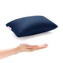 Pro Goleem Small Pillow 11"x7"x2.5" for Travel and Camping with Name Tag Mini Tiny Pillow for Room Couch Sofa Chair and Outdoor Car Air Nap Neck Lumbar Knee Rest Pillows, Navy Blue, 2 PCS