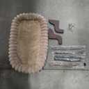 Zakkart SnugCloud Cat Window Perch with 4-Sided Bolster - Orthopedic Cat Hammock for Window Sill - Solid Hardwood & Metal Frame - Window Seat for Pets (Dark Stained Wood w/Gray Bed, Large)