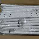 Delamu Double Rods Clothing Rack for Hanging Clothes, Portable Wardrobe Closet Rack, Metal Garment Rack with Rolling Wheels, White