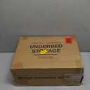 Wisuce Bamboo Under Bed Storage Containers- Underbed Organizer with Wheels with Large Dust Bag,Sturdy Wood Rolling Under the Bed Shoe Storage Organizer Drawer 2 Packs (Walnut, Long)