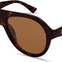VANLINKER Retro Aviator Polarized Sunglasses for Men Women Trendy 70s Vintage Plastic Frame Sun Glasses VL9750 (C2-polarized Brown Lens/ Brown Tortoise Frame)