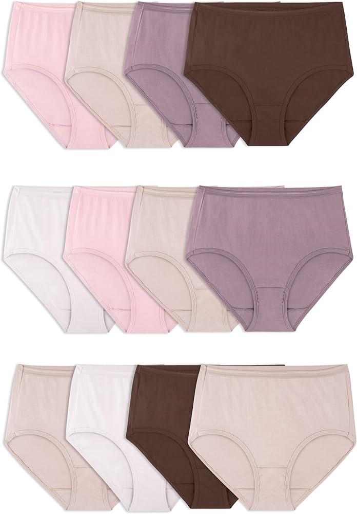 Fruit of the Loom Women's Eversoft Cotton Underwear Multipacks, Tag Free & Breathable, Size 6