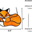 Stained Glass Red Fox Window Hanging Suncatcher Ornament Sun Catcher Indoor Window Home Decoration, Fox Decor Themed Gifts for Friend, Family, Women