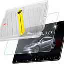 Screen Protector for Tesla Model Y 2024-2020 Model 3 2023-2017 with Alignment Kit Tempered Glass Touchscreen Protection for Dashboard Protective 9H Hardness Anti Glare Fingerprint HD Clear