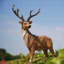 Resin 19.68Inch Height Standing Deer Statue Animals Sculpture Garden Art Decor Yard Ornament Lawn Garden Outdoor Patio Decoration Figurine