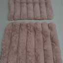 Neelvin Pink Faux Fur Cozy Soft Striped Decorative Throw Pillow Covers 18x18 inch Set of 2,Velvet Pillowcase Cushion Case for Sofa Couch