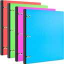 INFUN 1 INCH Telescoping 3 Ring Binder - 4PCS, Portable Plastic Binder with Telescoping Spine 3 Ring Binders with Foldable Front Cover Holds 8.5" x 11" Paper for School,Office and Homes (Red+pink+ Blue+green)