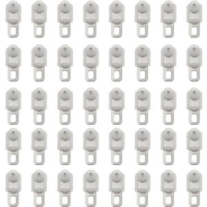 Amosfun 50pcs Curtain Track Roller Glider Hooks Heavy Duty Curtain Roller Scroll Wheel Gap Distance 14mm