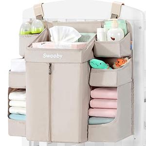 Sweeby Diaper Organizer for Changing Table and Crib - Nursery Diaper Stacker Hanging Caddy for Baby Essentials
