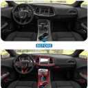 JeCar 21pcs Red Carbon Fiber Interior Trim Kit Fit for 2015-2023 Dodge Challenger Interior Accessories