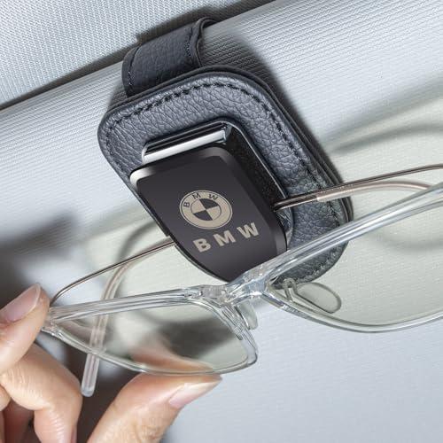 YUIQIEUY Sunglasses Holders for BMW Sun Visor Accessories Leather Glasses Eyeglass Hanger Clip-on for Car Glasses Holder Mount for Car