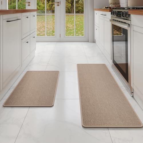 Amazon.com: YDKGL Kitchen Mat Set of 2 PCS, Cushioned Non Slip Rugs for Kitchen Floor, Absorbent Runner Comfort Standing Mats Washable for Kitchen,FloorOffice, Home Brown 17x30+17x59 : Home & Kitchen