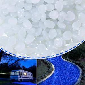 Sasylvia 3000 Pcs Glow in The Dark Rocks 1 Inch Glow Rocks 12.6 LB Garden Glow in The Dark Stone Outdoor Glow in The Dark Pebbles for Landscaping Walkway Pathway Backyard Fish Tank Plant (White)