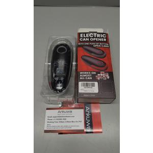 One Touch Electric Can Opener Fits All Can Sizes, Electric Can Openers for Kitchen Food Safe with Smooth Edge, Kitchen Gadgets Battery Operated Can Openers for Seniors, Arthritis and Chef（Black)