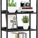 NUMENN Bookshelf, 6 Tier Freestanding Shelving Unit, Black
Metal Frame & Wood Shelves, Falling Prevention Baffle, Open Storage Bookcase for Bedroom, Living Room & Home Office