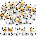 30 Pcs Cow Ducks, Mini Cow Resin Ducks Bulk, Cute Cow Print Duck, Funny Cow-Printed Resin Duck Figurines for Birthday Party Favors Micro Landscape Decorations (Black)