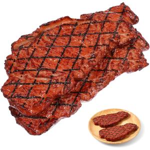 Yardwe 2Pcs Artificial Fake Steak Simulation Food Fake Cooked Roast Beef Meat Home Kitchen Decoration Market Display Photography Props (Brown)