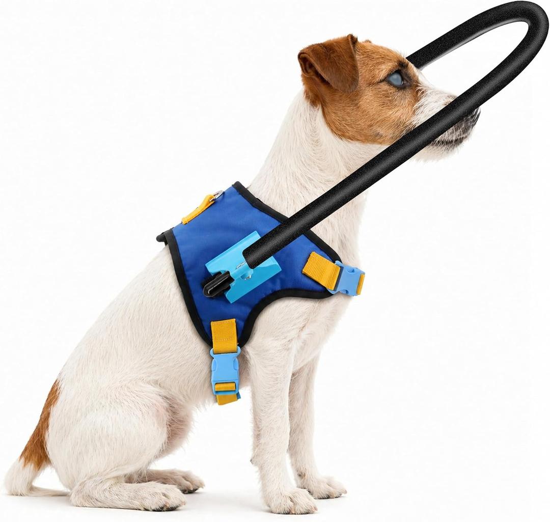 Adjustable Blind Dog Halo Collar, Protective Navigation Aid with Protective Ring Collar for Visually Impaired Dogs (XS fits 16.80"-20.90")