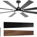 TCL Ceiling Fans with Lights and Remote: 8 Blades, Quiet Reversible DC Motor, Dimmable Super Bright LED, Noiseless Large Modern Fan for Room, Outdoor, Commercial and Industrial Use (Black, 62 Inch)