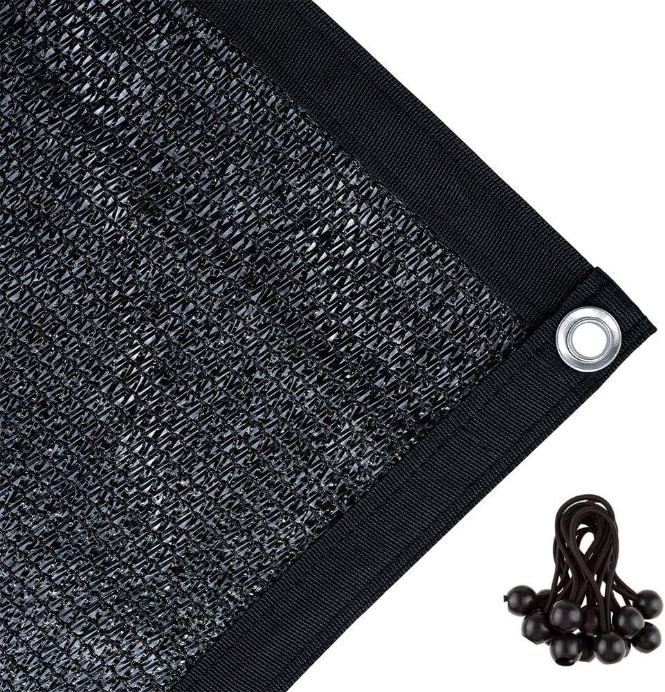 Agfabric 70% Sunblock Shade Cloth with Grommets for Garden Patio 10 X 12, Black