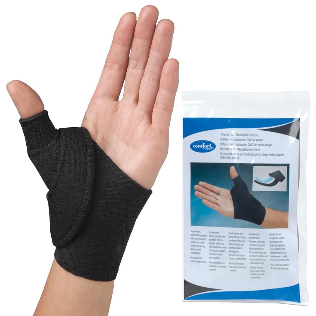Comfort Cool Thumb CMC Abduction Splint | Moldable Thumb Wrap for Arthritis - Thumb Brace for CMC Joint Support - Right, Small