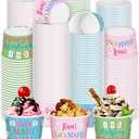 FoldTier 48 Pcs 9 oz Mahjong Treat Snack Cups Bulk Ice Cream Bowl Cute Cups Disposable Party Favors Paper Bowls for Birthday Iced Food Soup Sundae Snack Dessert Beverage(Classic)
