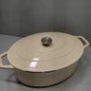 vancasso Enameled Cast Iron Dutch Oven, 9.3 Quart Dutch Oven Pot with Lid, Oval Dutch Oven Cast Iron Pot with Non Stick Enamel Coating for Bread Baking, White (9.3 QT-Oval, Cream)